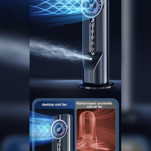 Leiser Turmventilator- klingenloser Lüfter für Desktop | Klimaanlage | Tragbare AC Personal | Desktop- Kühllüfter für persönliche Wechselstrom- Einheit Ruhig für Zimmer-8