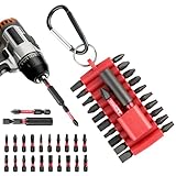 YiJiuBa 22 Stück Schrauber Bit Set, Schrauber Kreuzschlitz Bit Set PH1/PH2/PH3 Bitsatz Magnetische 1/4 Zoll Sechskantschaft Stahl Magnetische Schlagfester Schraubendreher mit Snap-Hook