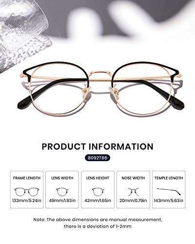 Cyxus Bril met blauw licht filter voor dames met kattenoog, ronde modieuze vintage bril zonder sterkte, anti-schadelijk blauw licht UV400 van mobiele telefoon, computer - Image 7