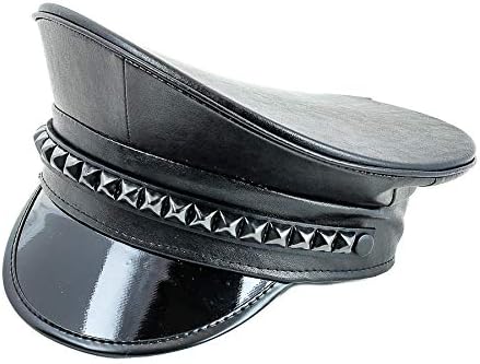 Studded Police Hat Alternative Fashion Punk Goth Queen USA Made Black