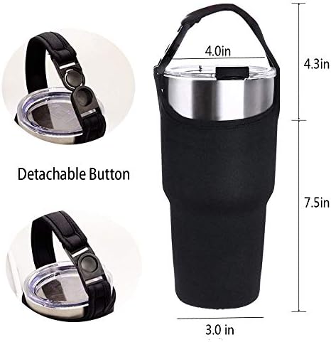 Gzingen 4 PACK Tumbler Carrier Holder with Shoulder Strap,For All 30oz Travel Insulated Tumbler Coffee Cup,Water Bottle Carrier with Strap Portable Neoprene Sleeve Water Bottles Cup Carrier Pouch