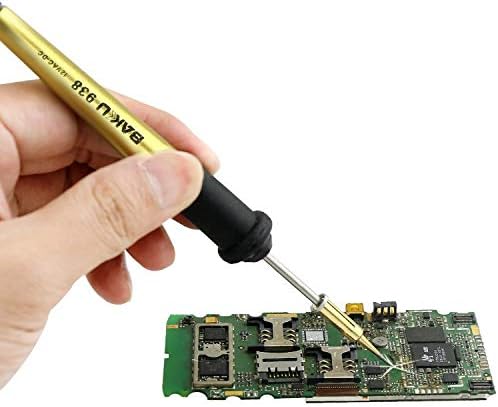 Soldering New protable BK-938 Soldering Station BAKU-938 15w 220V/110V for BGA SMD SMT DIP Soldering iron Work. Long Life Heater.BAKU 938 - (Color: Silver, Plug Type: US)