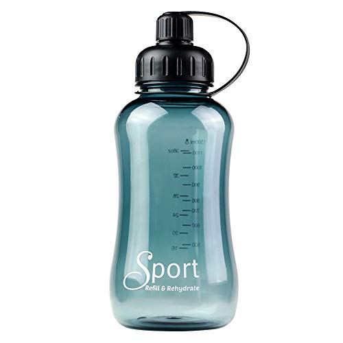 Zeewoo Bouteille d'eau Sport 1,5 Litre Plastique Bouteille Eau, Anti Fuite Reutilisable Gourde Eau pour Randonnée, école, Bureau