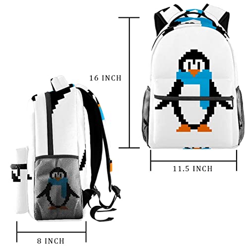 Sac à dos pingouin abstrait pour ordinateur portable et cours au collège - 2