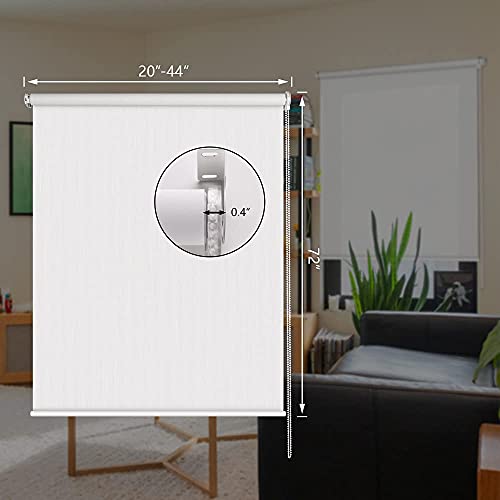 Hidodo Light Filtering Roller Shades For Windows, Solar Window Roller Blinds Uv Protection Fabric Roller Shades For Bedroom, Living Room, Bathroom And Office, 22" W X 72" H, White #TOP6