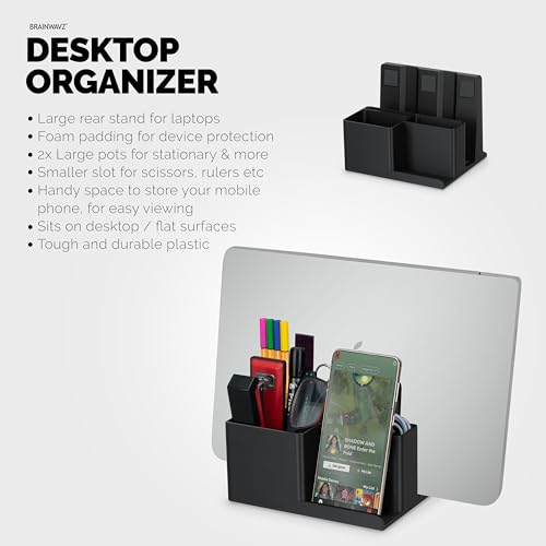 BRAINWAVZ [EOL] Laptop Stand for Desk with Pen Holder & Phone Stand - All in One Organizer, Reduce Desktop Clutter [EOL] by BRAINWAVZ - Image 8