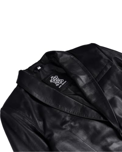 Image of fjackets Mens Leather Blazer Jacket - Real Lambskin Leather Sport Coat, 2-Button, Fully Lined, Business to Weekend