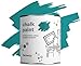 Hemway Peinture à la craie mate Shabby Chic 1L pour meubles d'intérieur, murs, bois, armoires, étagères, tables et chaises, finition crayeuse (116 couleurs disponibles) Paon Bleu