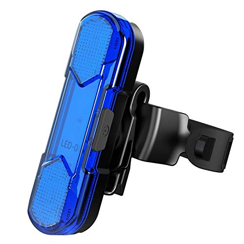 Hanks' sklep tylne światło rowerowe, plecak z akumulatorem USB światło LED ostrzegawcze światło stroboskopowe, wodoodporne światło do roweru górskiego (kolor: niebieskie światło)