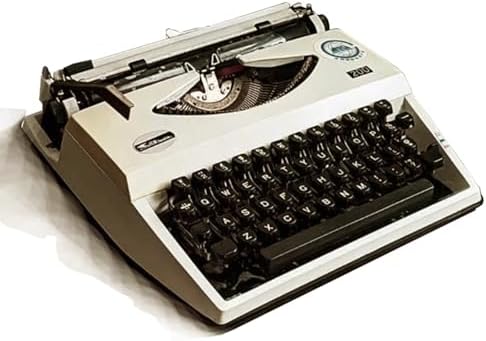 Classic Manual Typewriter - Vintage Mechanical Style, Desktop Collectible for Writers & Office Use, Perfect for Note-Taking & Letter Writing, Elegant White Design