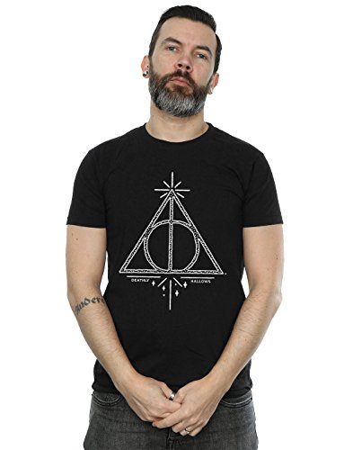Harry Potter Men's Deathly Hallows Symbol T-Shirt Small Black