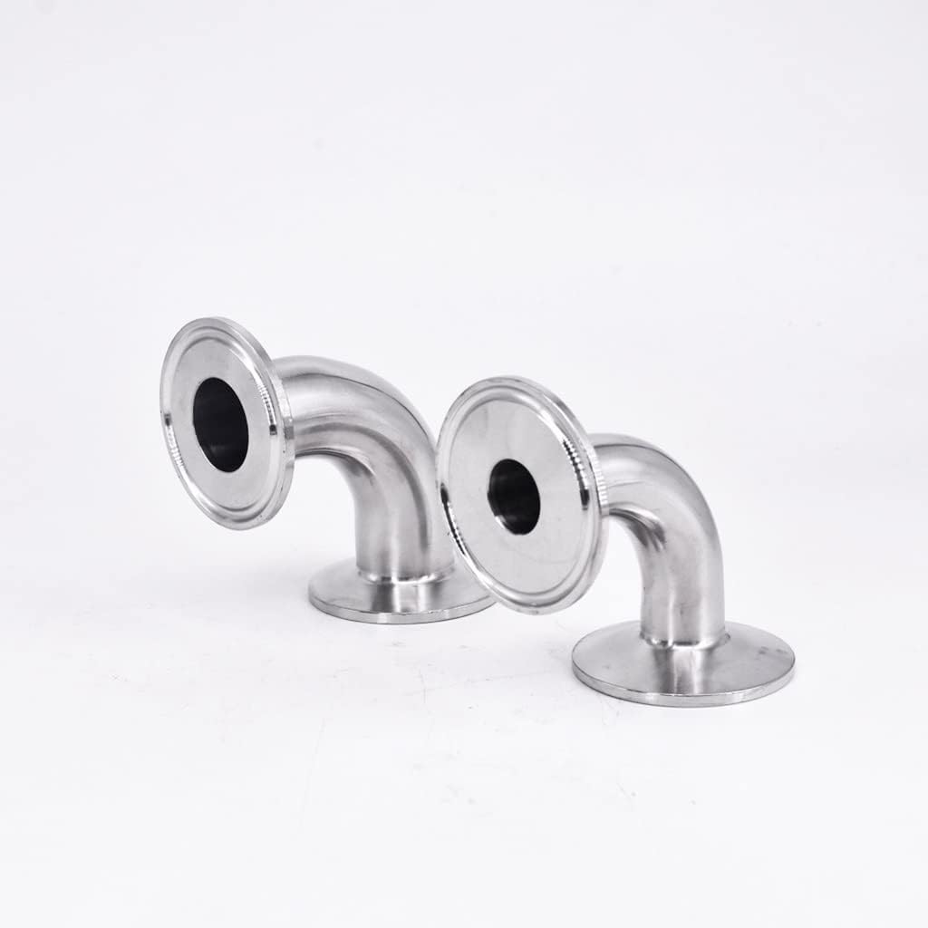 Tri Clamp 90 Degree Elbow 1pcs, Stainless Steel Sanitary Pipe Fitting Connector Homebrew Beer 0.5" 1.5" 2" 2.5" 3" 3.5" 4" Pipe Fitting Connectors (Color : SUS316, Size : 12.7mm OD K50.5mm)