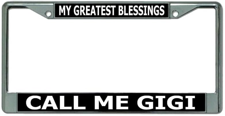 Call Me Gigi Chrome License Plate Frame