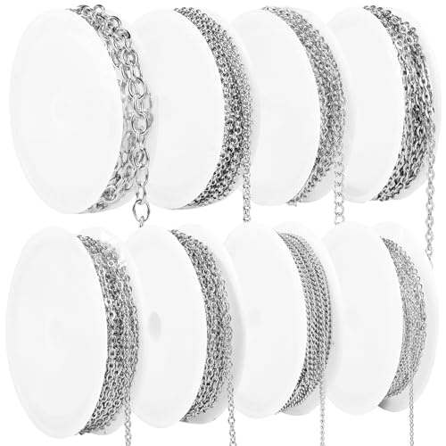 Necklace Chain Rolls,Chains Jewelry Making Supplies for Necklace Bracelet Anklet