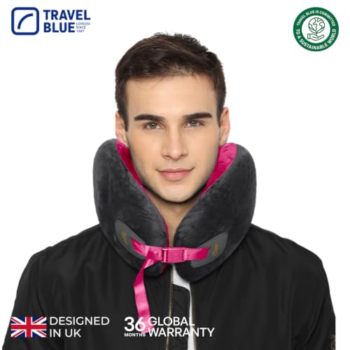 Image of Travel Blue Infinity Travel Ergonomic Neck Pillow Enjoy uninterrupted Sleep with 360-degree Support with Luxurious Hypoallergenic Material (Fuscia)