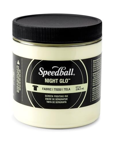 Speedball Art Products Night Glow Fabric Screen Printing Ink, 8 oz, White