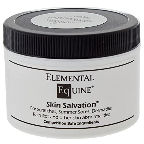 Elemental Equine Skin Salvation 8oz for Horses - Combats Scratches, Mud Fever, Summer Sores, Dermatitis, Summer Crud, Cannon Bone Gunk and Similar Skin Issues in Horses