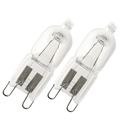Sunglow Bombilla Halógena G9 40W para Horno, Blanca Cálida Regulable 230V 2700K 520LM, Resistente al Calor 300°C Apta para Bombillas de Horno, Hornos Microondas, Lámparas de Mesa, 2 Piezas