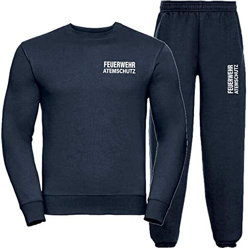 Sweat-Jogginganzug Navy, Feuerwehr ATEMSCHUTZ weiß M