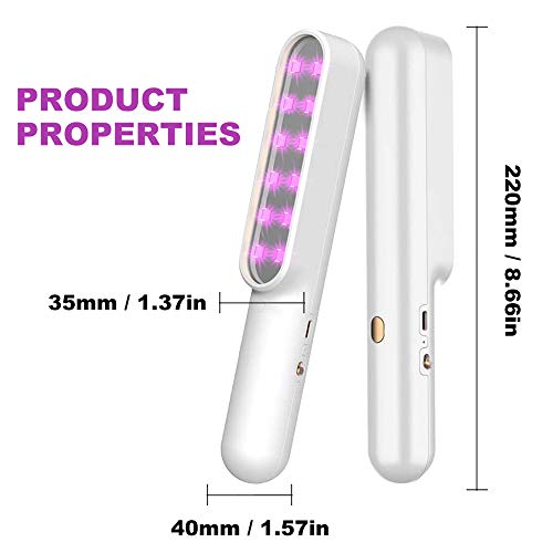 VANELC UV Light Sanitizer Wand, Portable UVC Travel Wand Ultraviolet Disinfection lamp Without Chemicals for Hotel Household Wardrobe Toilet Car Pet Area - Image 3