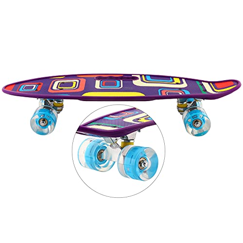 aqxreight Portable with Four Wear Flashing Wheels for Kid Beginners SkateboardPortable SkateboardFour Wheels SkateboardKid Skateboard Wheels is The of The Wheels to Stand Cores Fl with