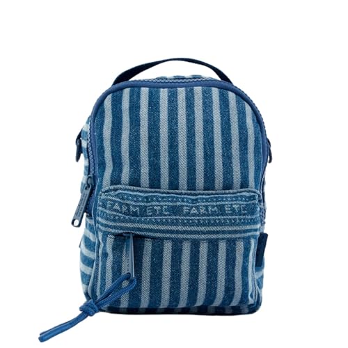 Mini Mochila Farm Borogodó Jeans Lenço Tropical