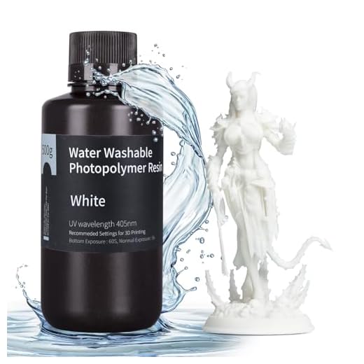 ELEGOO Stampante 3D lavabile in acqua Resina rapida LCD Resina fotopolimerizzante UV 405nm Resina fotopolimerica standard per stampa 3D LCD 500Gram Bianca