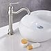 gotonovo Single Handle Vessel Sink Faucet 360° Swivel Bathroom Faucet One Hole Farmhouse Lavatory Vanity Faucet Bowl Sink Mixer Tap with Pop Up Drain, Brushed Nickel