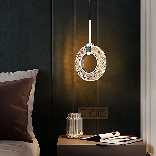 Luminaire suspendu LED réglable en aluminium avec anneau lumineux pour éclairage salon