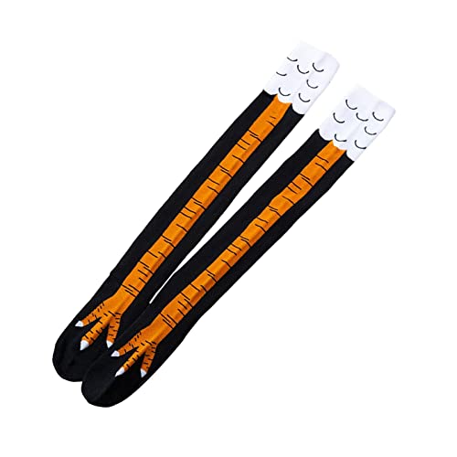 Harilla 1 par de de galinha pés novidade animal craw padrão coxa leggings bezerro para de festa cosplay halloween, 55cm