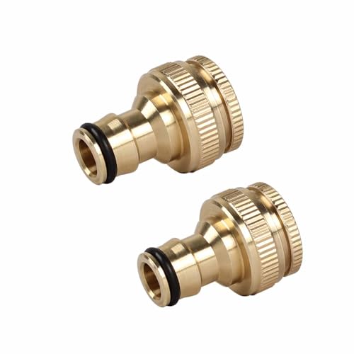 FineGood 蛇口 コネクター 2個セット 1/2 3/4 インチ 水道ホース ジョイント 散水栓 ニップル ホース 接続 ジョイント 洗車 散水ホース 水道ホース 庭 農業 校庭 ジョイント コネクター （ 2個セット）の画像