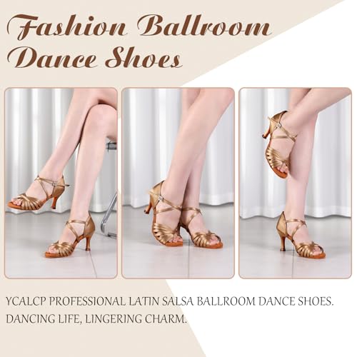 Chaussures danse latine tango salsa talon 7.5cm bout ouvert - 2