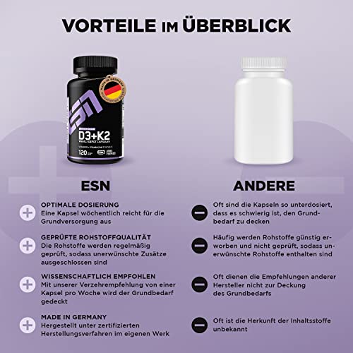 ESN-Vitamin-D3-K2-120-Kapseln-fur-Immunsystem-Knochen-und-Blutgewinnung-geprufte-Qualitat-vegan-made-in-Germany