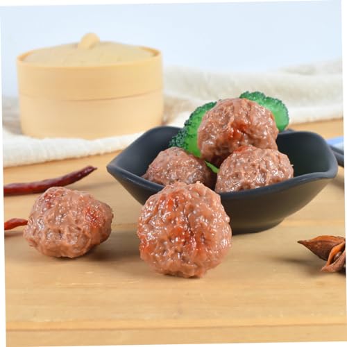 ORFOFE Künstliche Rindfleischbällchen Modell Aus PVC 6 Stück Realistische Lebensmittelimitation Dekoration Fotorequisite Küchen Und Heimdeko