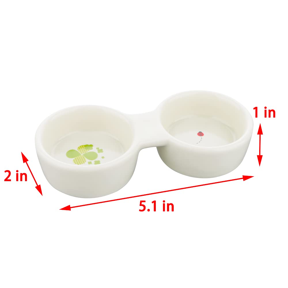 2er Set Keramik-Futternäpfe Für Hamster & Kleintiere – Doppelgitter-Design, Anti-drehend