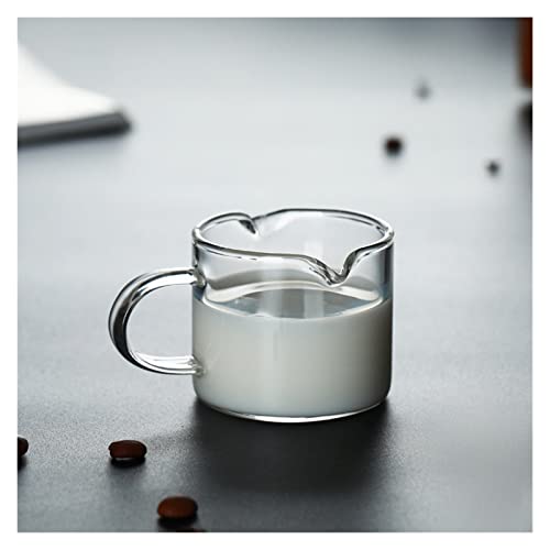 Bote de Salsa, Salsera Leche de vidrio jarra doble boquilla invertida café crema salsa olla barista artesanía café latte…