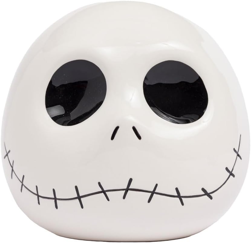 Half Moon Bay Nightmare Before Christmas Cookie Jar | Biscuit Jar Shaped As Jack Skellington | Jack Skellington Gifts & Disney Gifts | Nightmare Before Christmas Decorations & Biscuit Barrel
