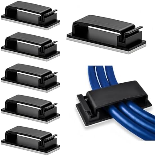 SOULWIT® 50-Pcs Self Adhesive Cable Management Clips, Cable Organisers ...