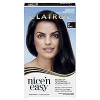 Clairol Nice 'N Easy Permanent Hair Colour 2 Natural Black, 100% Grey Coverage, Natural Looking Hair Colour