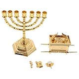 HOLIDYOYO Biblischer Menora Kerzenhalter Spirituelle Statue Israelische Lade aus Langlebigem Material Kompakt für Jüdische Tischdekoration und Religiöse Feierlichkeiten