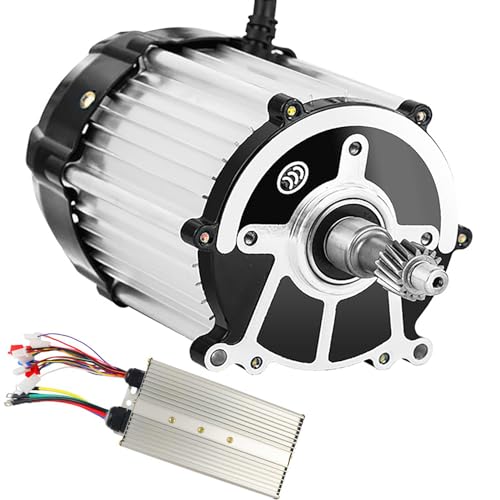 ZHOZHUT 350W-1800W Electric Tricycle Motor with Controller 48V/60V Permanent Magnet Brushless Differential Motor 3000RPM 5-Hole 16-Tooth Motor for Electric Tricycle, Four-Wheeler, DIY Part,1800w,60V