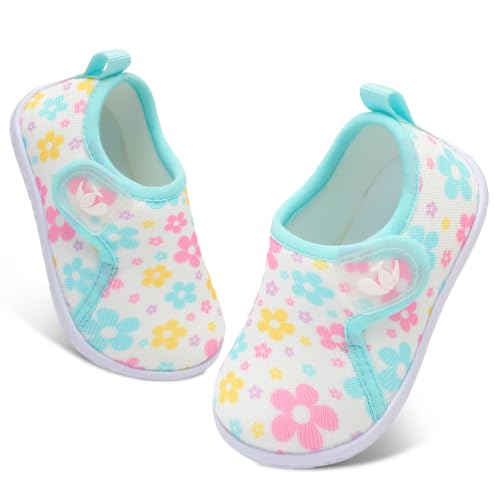 Image of FEETCITY Baby Boys Girls First Walking Shoes Infant Sneakers Crib Shoes Breathable Lightweight Slip On Shoes