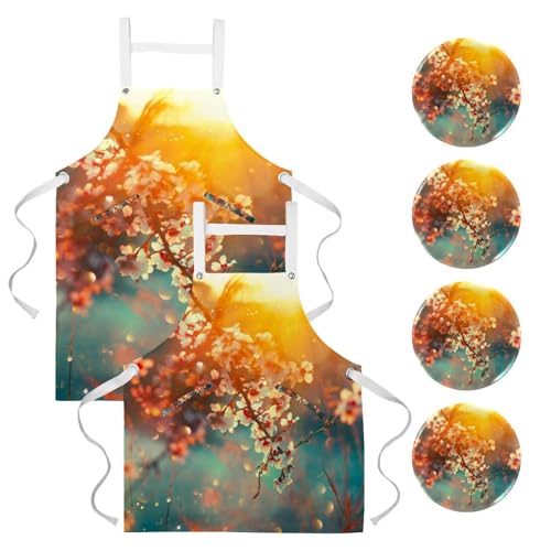 Tablier de serveuse en lot de 2 idéal pour la pâtisserie et le nettoyage de maison