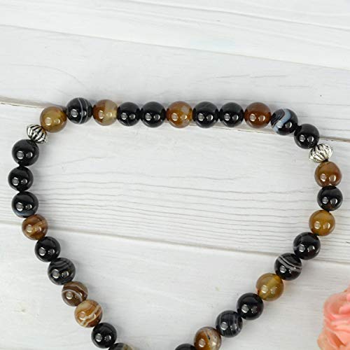 Image of Reiki Crystal Products Natural Certified Crystal Stone Sulemani Hakik Tasbeeh for Muslim Prayer 33 Beads (Color : Multi)