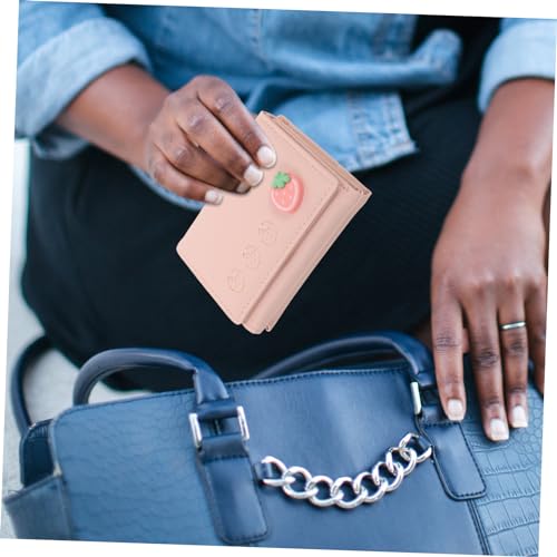 Beaupretty Cute Small Ladies Clutch Wallet with Multiple Card Slots Practical Coin Purse for Outdoor Shopping and Travel Stylish PU Mini Wallet for Women and Pink4