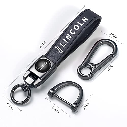 Image of YUIQIEUY Genuine Leather Car Keychain Key Chains Ring Accessories for Man and Woman Family Present Black