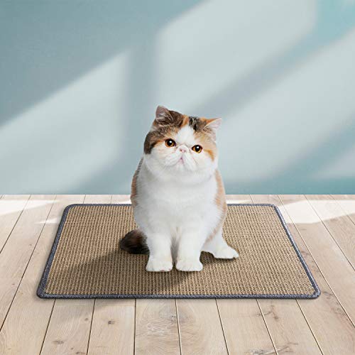 Image of Cat Scratching Mat, Natural Sisal Cat Scratching Mat, Protect Carpets and Sofas (11.8x14.9 inch, Grey)