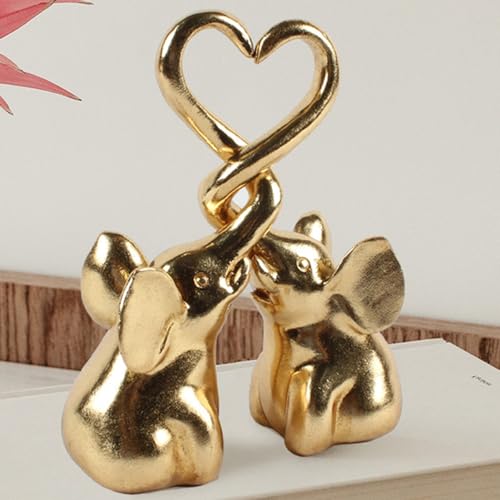 Statue d'éléphant cadeau de mariage romantique en résine d'art - 7