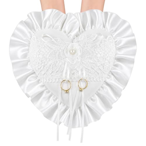 Lace Heart Ring Bearer Pillow by Tisah