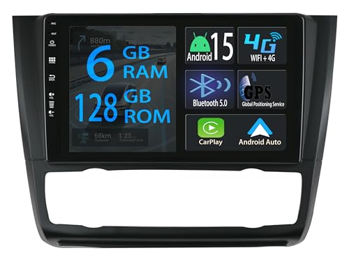 Autoradio CarPlay sans fil pour BMW E87 E81 E82 E88 avec Navigation GPS Intégrée et Écran Tactile 9"